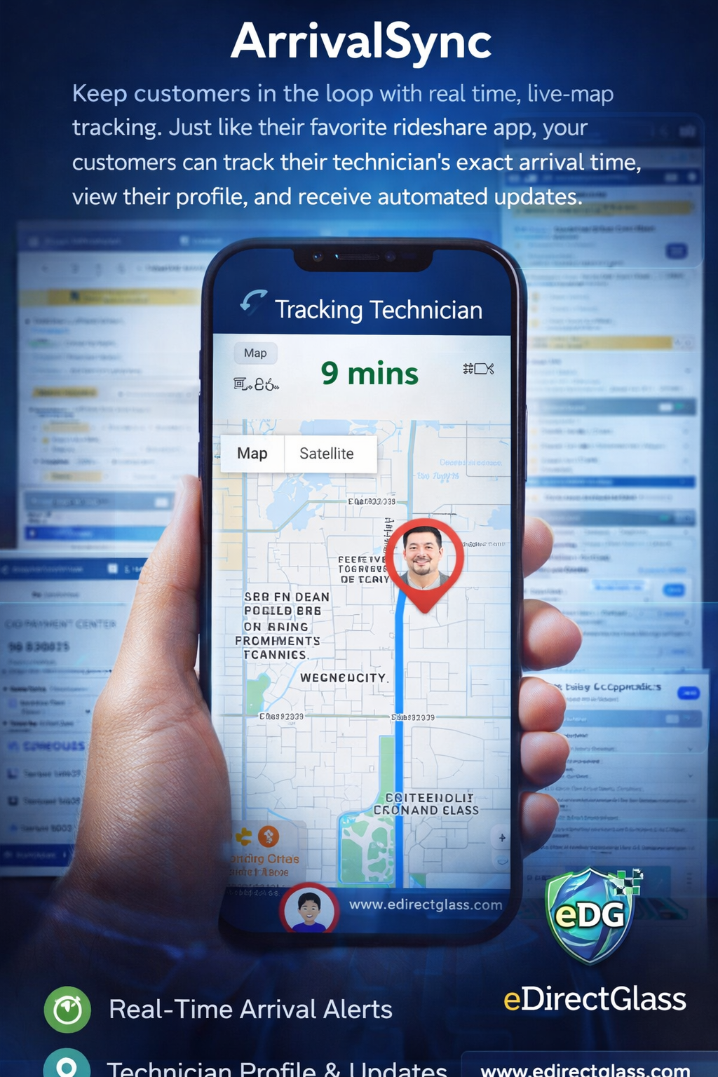 ArrivalSync promotional graphic